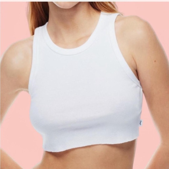 Aritzia Halter Top White Cropped - Picture 1 of 5
